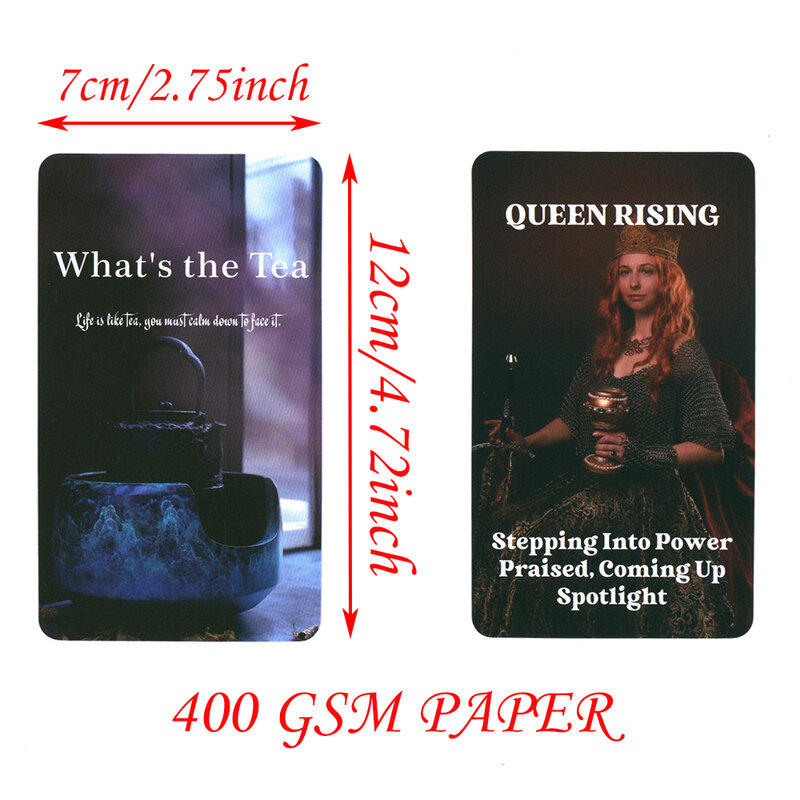 Что такое чайные карты с изображением ораклов 400 г/м2, бумажная бумага с изображением предсказаний, 80 карт, английская искусственная поверхность в коробке