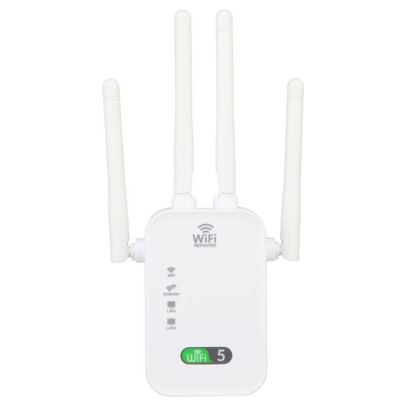 쉬운 설치 무선 와이파이 리피터, 1200Mbps 듀얼 밴드 2.4/5G, 4 안테나 와이파이 범위 확장기 부스터, 홈 네트워크 모뎀