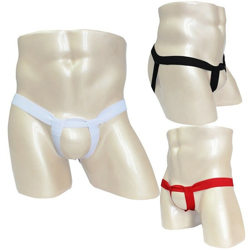 Męskie bandażowe stringi wzmacniające stringi na ramiączkach seksowny strój Lingerine Jockstrap prześcinane majtki bielizna erotyczna