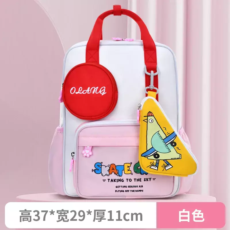 Школьный рюкзак для девочек, милый легкий непромокаемый ранец с рисунком из мультфильма для облегчения нагрузки и защиты позвоночника, детский рюкзак