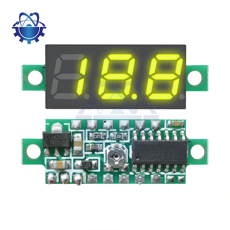 DC 0 - 100V Mini 0,28 pouces 3 lignes LED affichage voltmètre numérique bleu rouge vert jaune blanc voltmètre testeur cinq couleurs