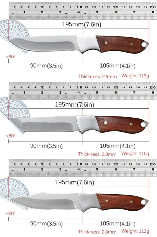 Stainless Steel Meat Cleaver Wood Handle Boning Knife Mongolian Beef and Sheep Meat Cutting Hand Knife Vegetable Slicing Knife