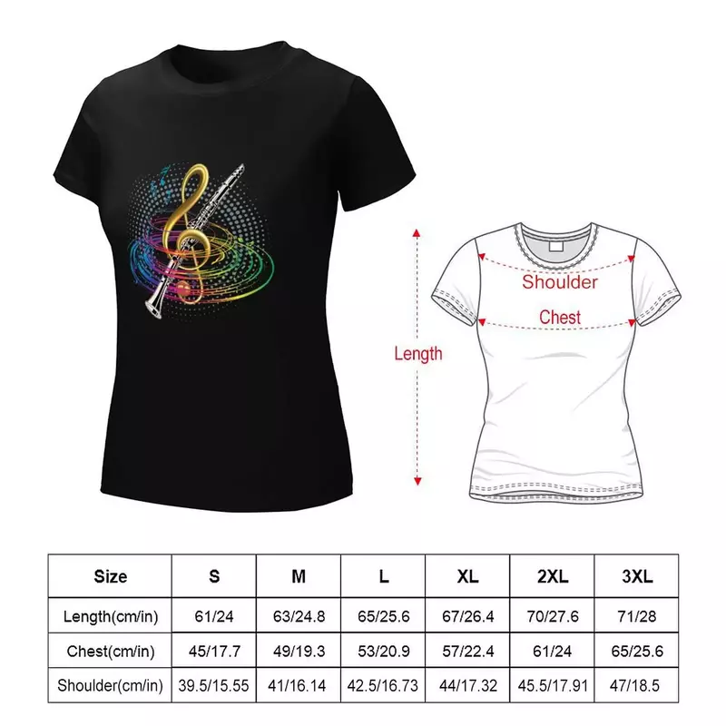Clarinettista clarinetto t-shirt moda coreana carino top t-shirt per le donne graphic tees funny