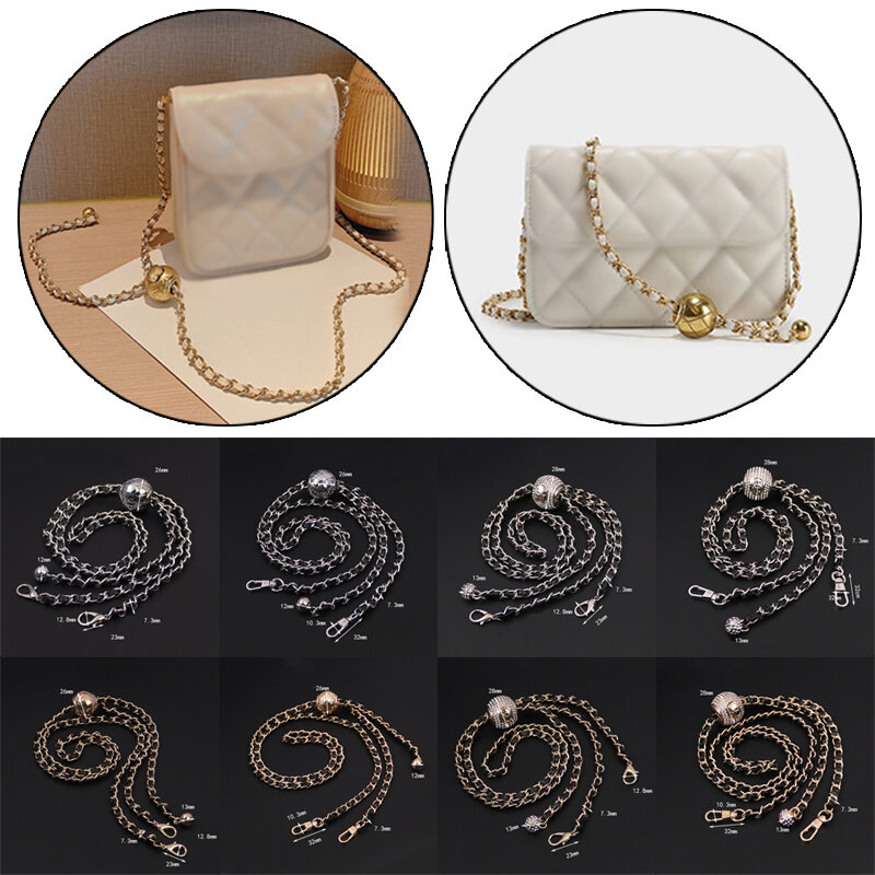 Golden Ball Metal Bag Handle Chain para Mulheres, Peças de Saco, Cadeia de Saco, Cinto, Correia, Hardware, Acessórios para Bolsa, DIY