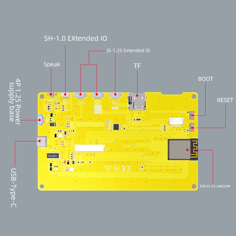 Arduino-スマートディスプレイ画面,Wifi,Bluetooth,ESP32-S3,hmi,8m,psram,16m,arduino,lvgl,wifi,bluetooth,800x480, 5.0インチ,rgb液晶、tftモジュール