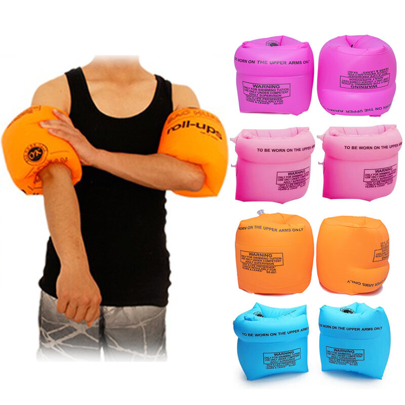 New Lovely Inflatable Swim Rollup Arm Bands Rings Floats Tube Armlets for Kids Adult Inflatable Swimming Ring Arm Tube