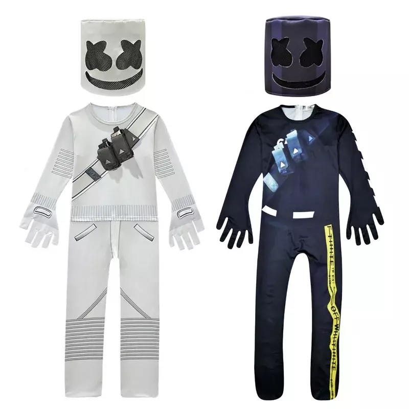 Costume de Cosplay de DJ de Fortnite pour Enfant, Combinaison d'Halloween avec Masque, pour ixde Carnaval, pour Garçon et Fille