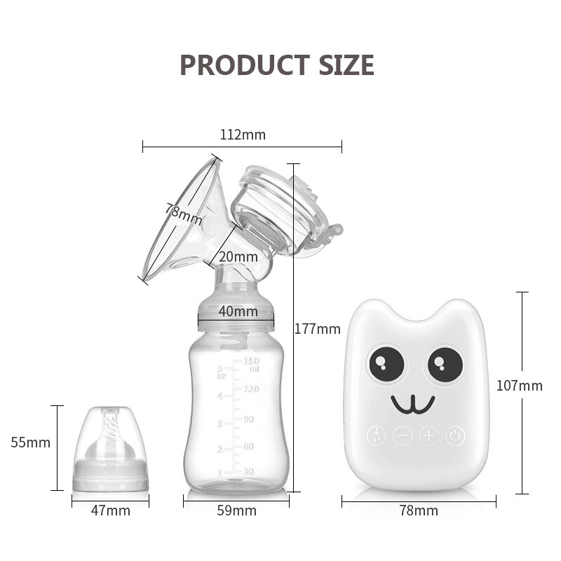 ZIMEITU-Extractor de leche eléctrico para alimentación de bebé, bomba de aumento de pecho, succión fuerte FDA
