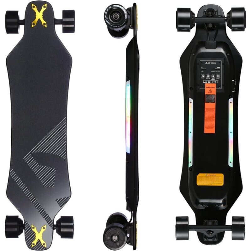 Electric Skateboard with Remote Control,900W Hub-Motor,26 MPH Top Speed，21.8 Miles Range,3 Speed Adjustment,Electric Longboard