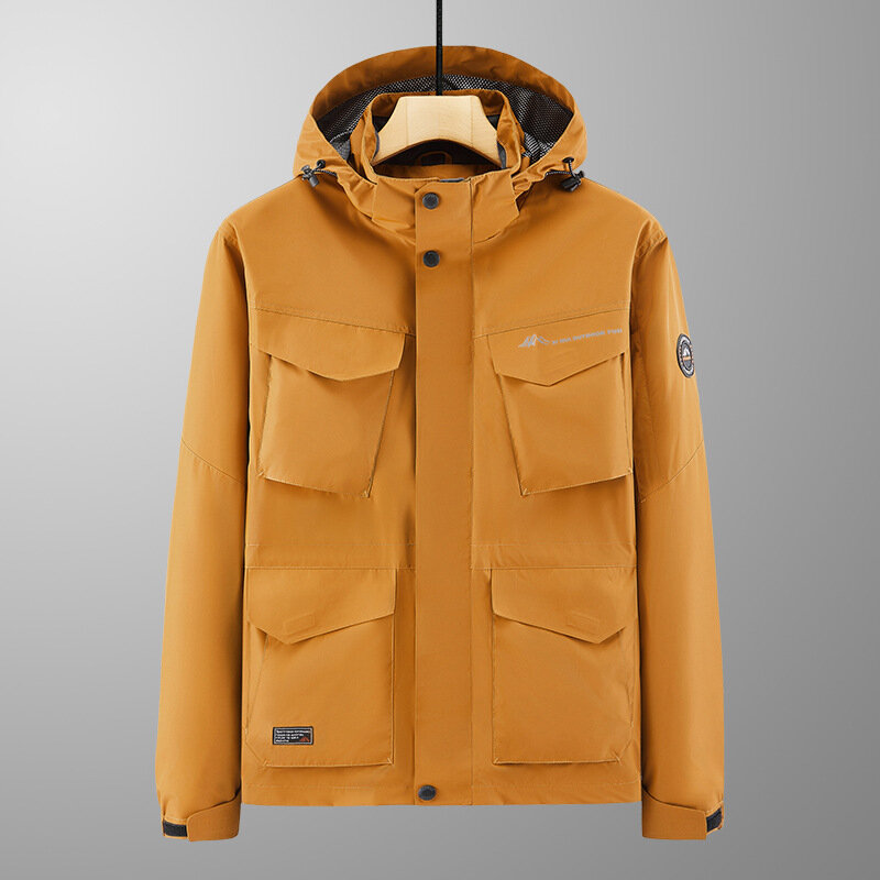 Куртка с карманами Мужская, ветровка с защитой от ветра и влаги, пальто для работы на весну и осень, 2023