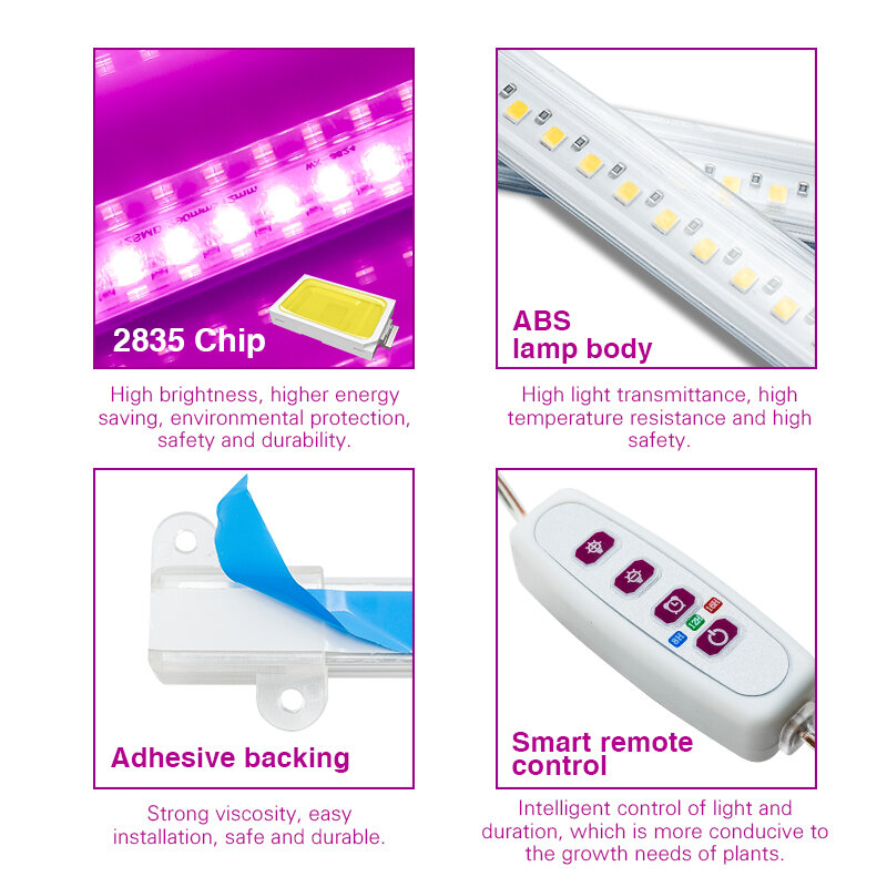 LED Spektrum Penuh Lampu Phyto USB 5V Tumbuh Cahaya Bar 30Cm 1T 2T 3T 4T Tanaman Bunga LED Rumah Kaca Budidaya Hidroponik