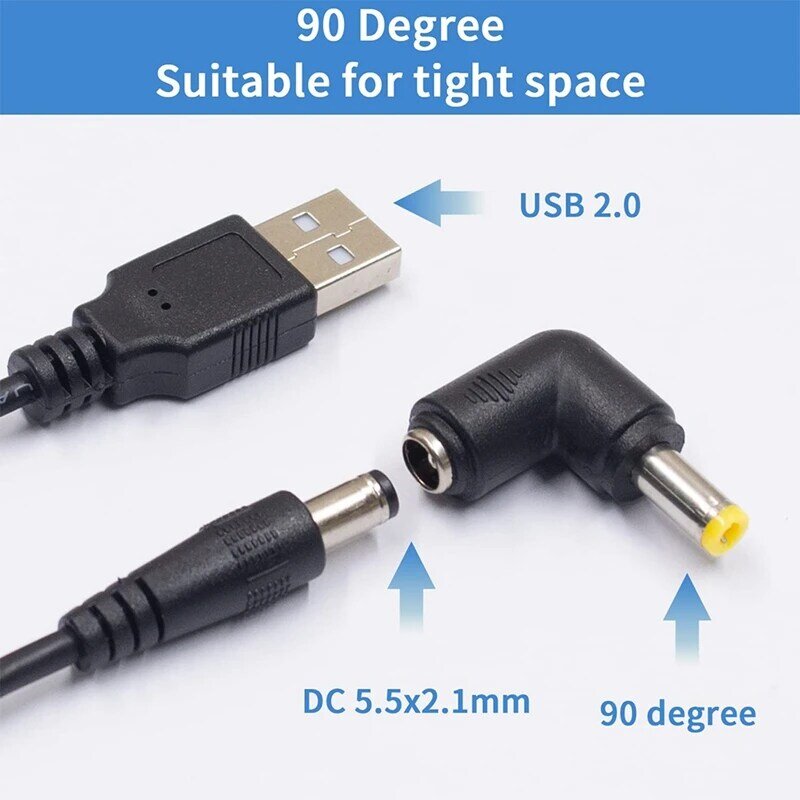Uniwersalny przewód zasilający USB 5V, kabel zasilający USB do Dc z 8 typami złącz na telefony z androidem, Tablet, Power Bank, Toy