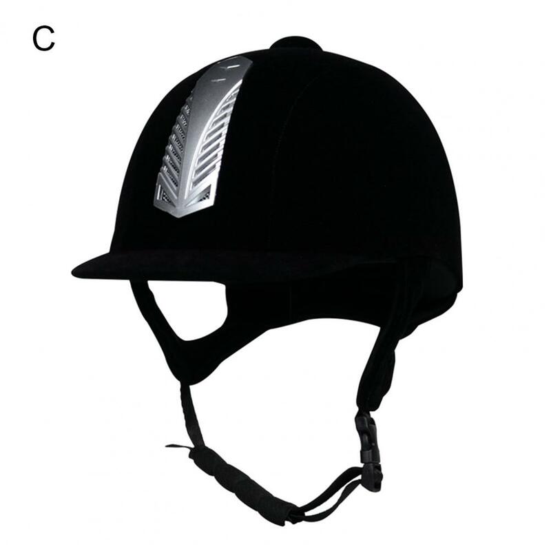 Unisex Breathable Equestrian Helmet Adjustable Curved Design Stress-free Safe Easy To Clean Horse Riding Cap For Racecourse