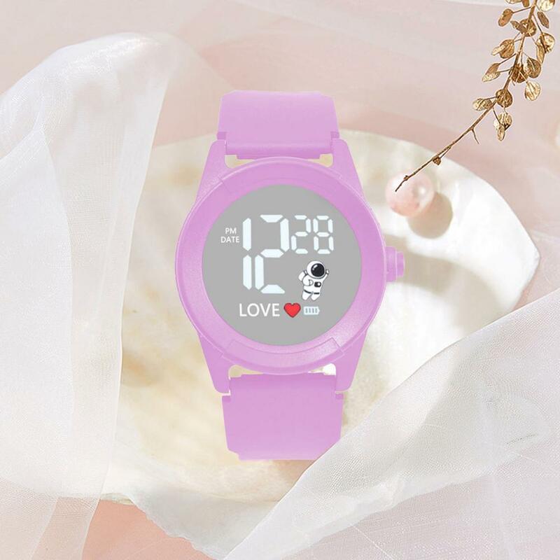 Reading Watch Wristwatch Unisex Astronaut Print Digital Watch with Mirror Screen Soft Strap for Students Couples Sports