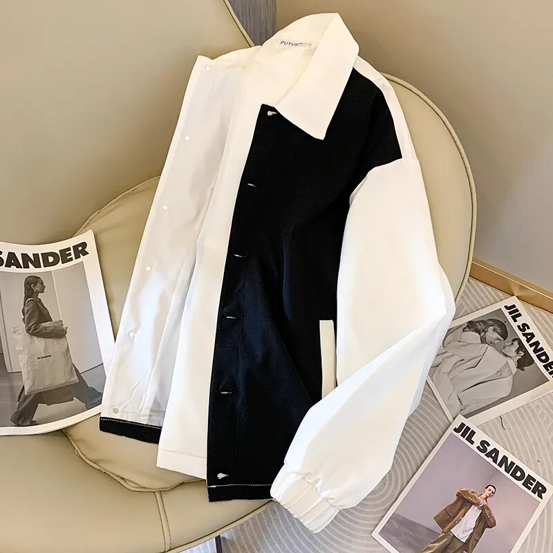 Куртка-бомбер для мужчин и женщин, весна-осень 2023, модная универсальная свободная бейсбольная одежда, Женская однобортная трендовая куртка с соединением