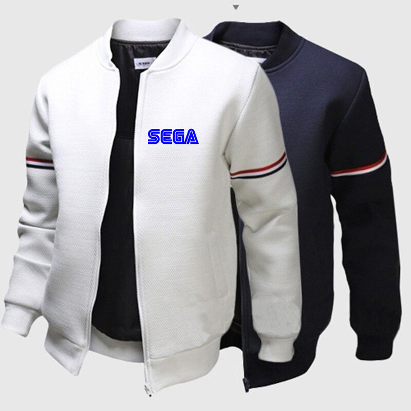 Новинка весна-осень мужская повседневная куртка-бомбер Sega с принтом спортивная уличная одежда на молнии с круглым вырезом и длинным рукавом