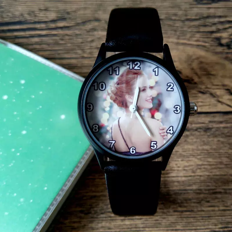 A3317w 맞춤형 DIY 시계, 사진 인쇄 손목 시계, 로고 디자인, 연인 그림 생일 선물