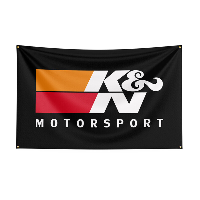 Bandera K & N de 90x150cm, cartel de poliéster impreso para coche de carreras, decoración