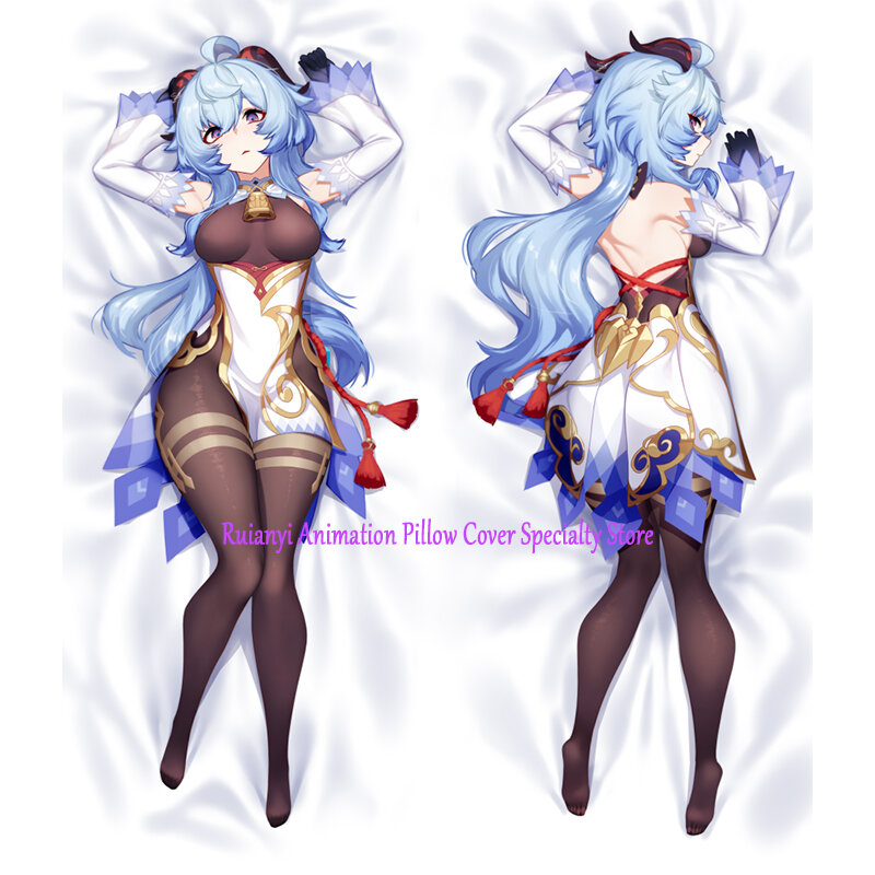 Dakimakura Anime Ganyu Double-sided Pillow Cover Print Life-size body pillows cover Adult pillowcase