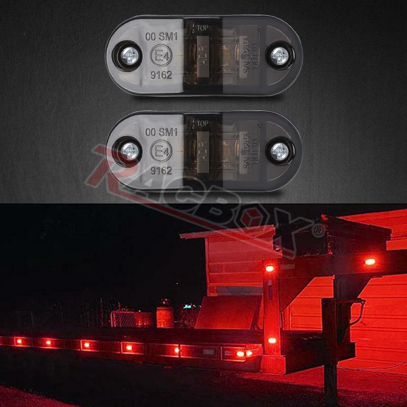 10 szt. Światła LED boczne wodoodporna tylna lampa 2 diody 12V 24V do samochodów ciężarowych naczepa ciężarówki autobusy żółty czerwony biały
