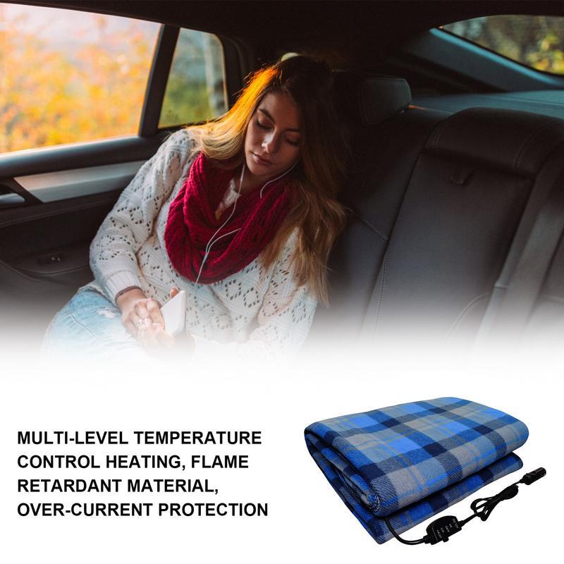 Manta térmica suave y cómoda, termostato de 12 voltios, manta de calefacción eléctrica, viaje al aire libre automático, manta cálida para invierno