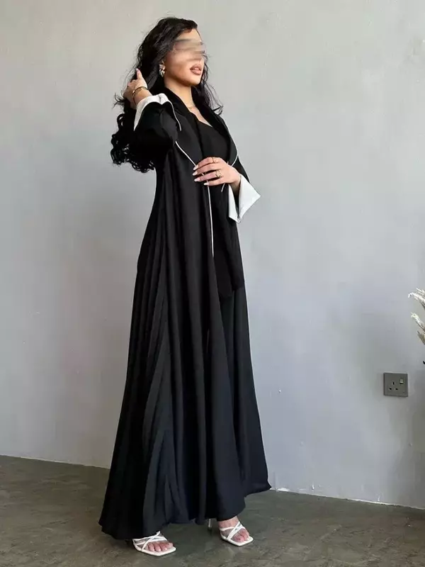 Abaya musulmane élégante avec manches fendues et boutons pour femmes, robe longue éducative, caftan marocain, turc et arabe, 2023