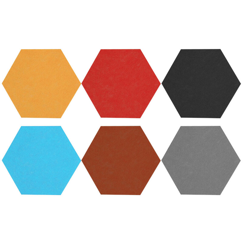 Tablero de exhibición de mensajes de letras para decoración del hogar, autoadhesivo de fieltro Hexagonal, 6 piezas, surtido de colores