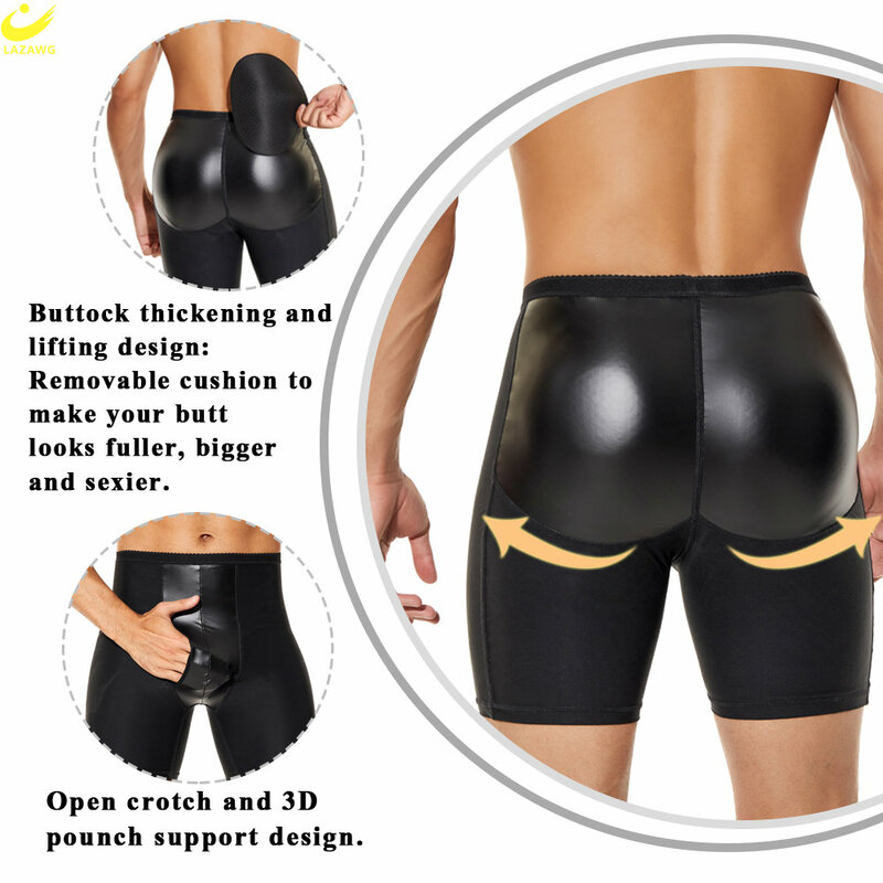 LAZAWG – culotte rembourrée rehausseur de fesses pour homme, sous-vêtement Push-Up pour contrôle du ventre et des hanches, tenue amincissante