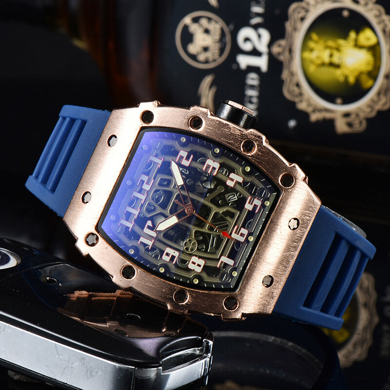 Relojes de cuarzo personalizados para hombres, correa de silicona, calidad superior, diseño de lujo, precio de fábrica, Popular
