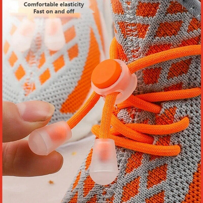 Lacci elastici lacci con chiusura a molla lacci senza lacci lacci per bambini lacci per scarpe rapidi per adulti elastici rotondi lacci per scarpe pigri 15 colori