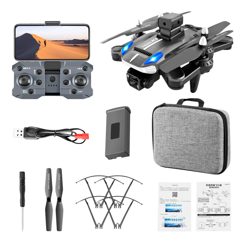K8 Drone 10K Professional High-Definition ESC Obstacle Avoidance Rc Helicopter Toy 6000m Optical Flow Positioning Quadcopter