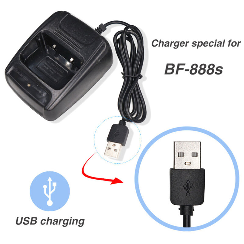 Baofeng อะแดปเตอร์ USB ชาร์จสองทางไร้สายอินเตอร์คอม BF-888s Baofeng BF-666s / 777s / 888s / 999s / C1 แท่นชาร์จ USB