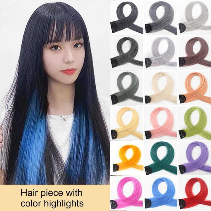 Multi Colors Hair Extension Clip In Hairpiece Long Straight Hanging Ear Wig Party Hairpin Hairpiece Synthetic Hair Extensions