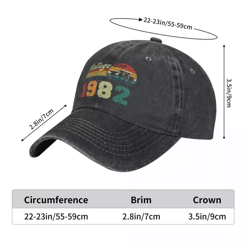 Vintage 1982 A Special Year Multicolor Hat Peaked Women's Cap Coconut Trees Personalized Visor Protection Hats For Travel Gift