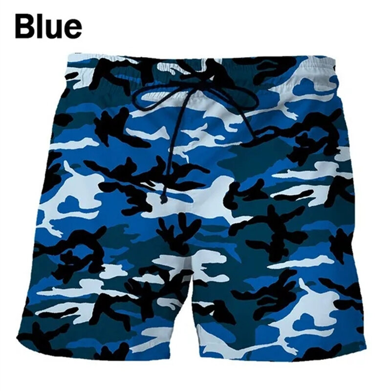Pantalones cortos de playa de camuflaje para hombre, bañador de secado rápido con estampado 3D de jungla y bosque, traje de baño, Shorts de hielo para soldados geniales