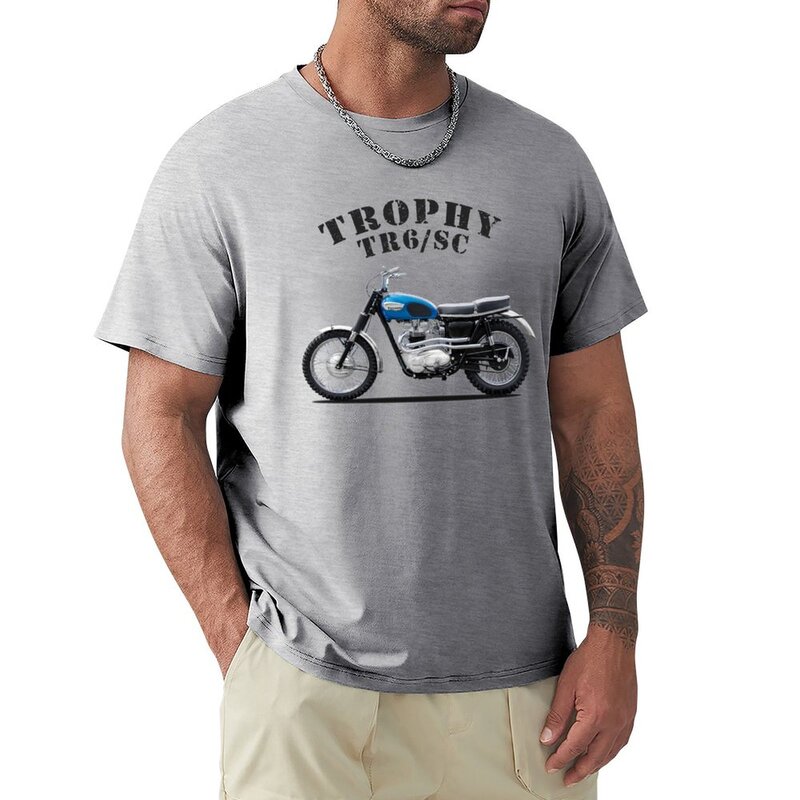 T-shirt imprimé The Trophy TR6 pour homme, vêtement surdimensionné et humoristique, à la mode
