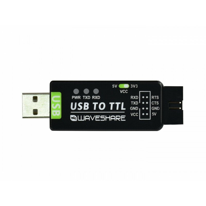 Convertisseur USB vers TTL industriel Waveshare, FT232RNL d'origine, protection multiple et prise en charge des systèmes