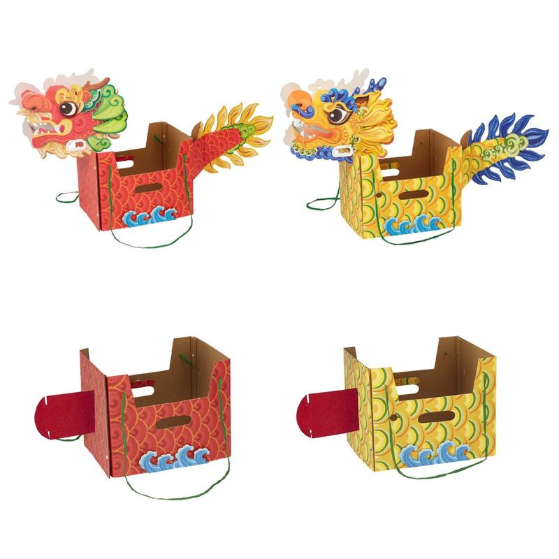 Mainan Set Naga kertas Tiongkok DIY, untuk pesta Festival Musim Semi Tahun Baru Tiongkok