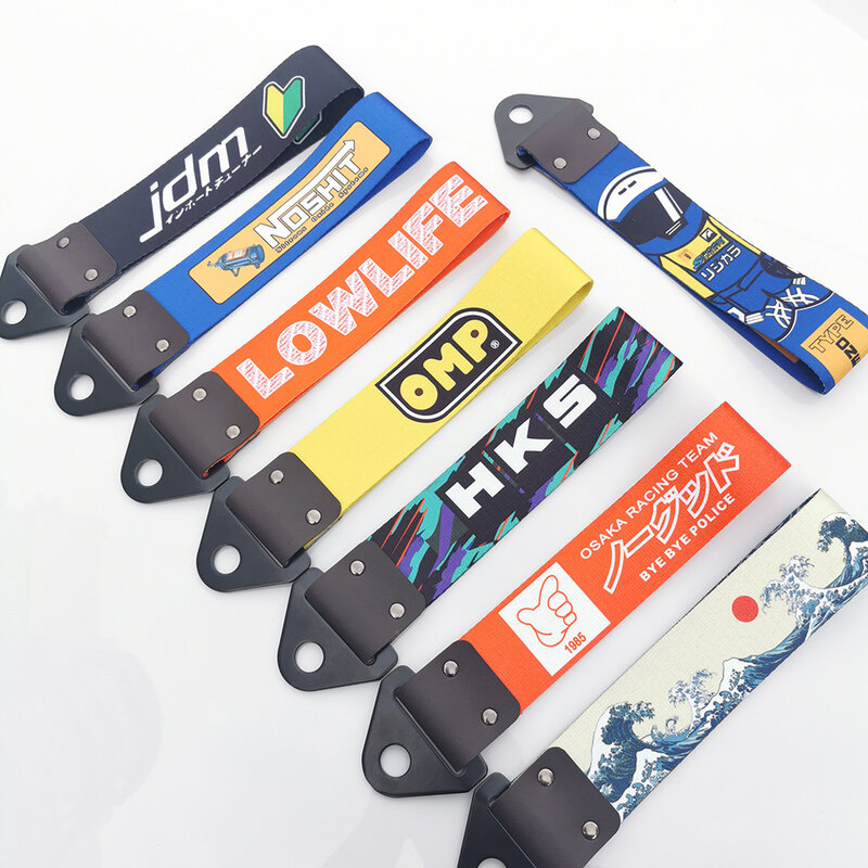 JDM Culture-correa de remolque colgante de Color para coche, cinta de cuerda de remolque, accesorios para automóviles, correa de remolque de parachoques para NOS HKS, nuevo