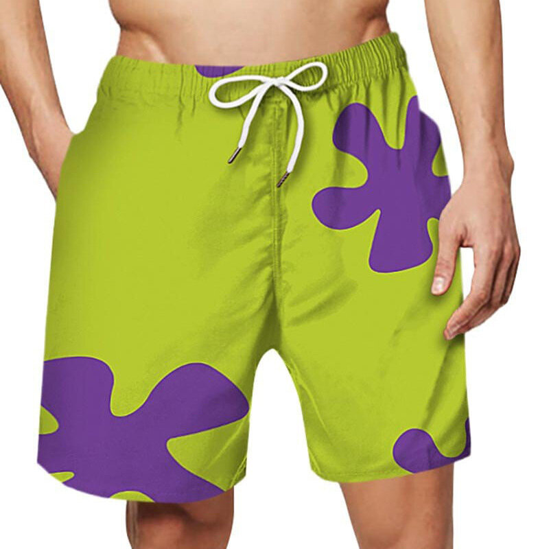 3d anime patrick estrela homem banho calções de natação troncos praia board shorts calças de natação maiôs correndo esportes surfing shorts