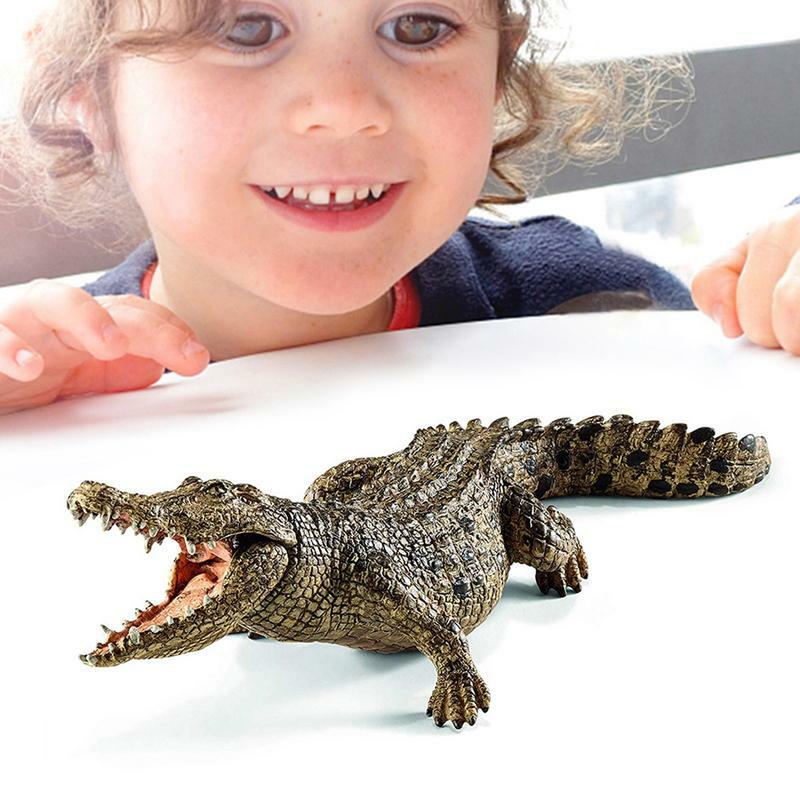 Figura de ação realista selva animal jacaré, móveis mandíbulas crocodilo, modelo de brinquedos para crianças, alta qualidade