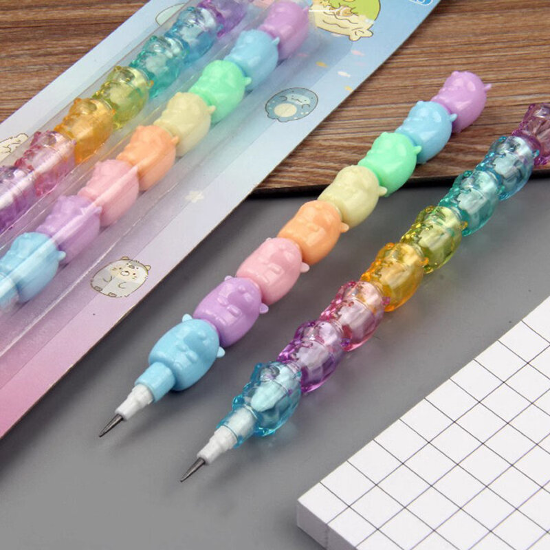 2 sztuki zwierzęta kreskówkowe ołówki mechaniczne HB ołowiu bez ostrzenia piśmiennictwa prezent dla dzieci