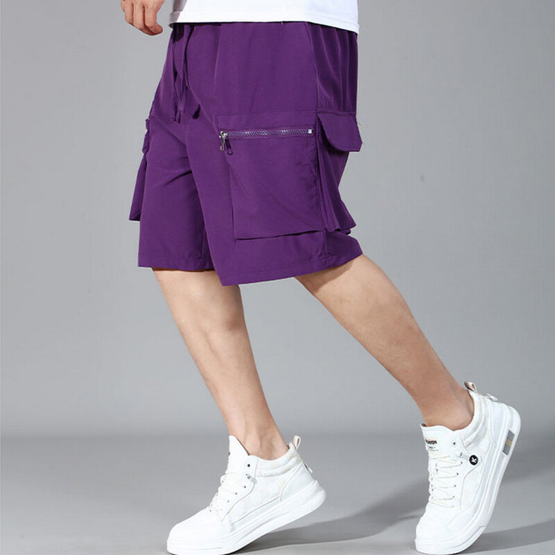 Pantalones cortos Cargo para hombre, Shorts informales a la moda, con cintura elástica, talla grande 12XL, 11XL, Verano
