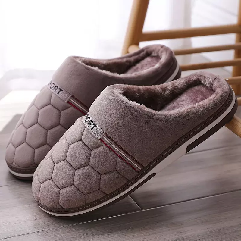 Size 47-50 Big Size Slippers Autumn Winter Men's Cotton Slippers Extra Large Size Home Cotton Shoes Warm Men Slippers Shoes