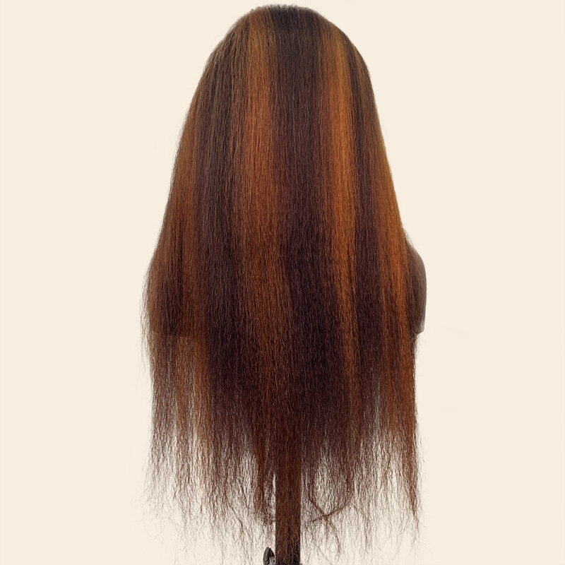 زنجبيل وينشاير أومبير برتقالي شعر مستعار بشري مستقيم غريب ، 13 × 4 باروكات بدانتيل أمامي ، P4/تمييز ، 13 × 6 HD ، برازيلي