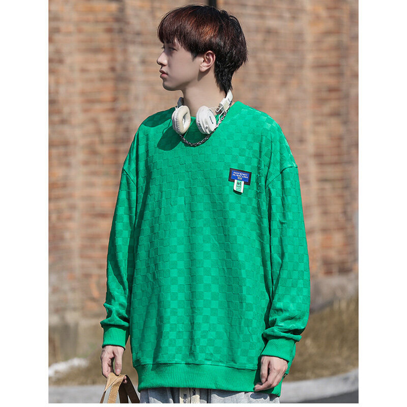 Men Sweatshirts 2022 New Arrive Spring And Autumn Student Male Clothing Fashion Chequer Teenager Boy Korean Style Hot Sale H47