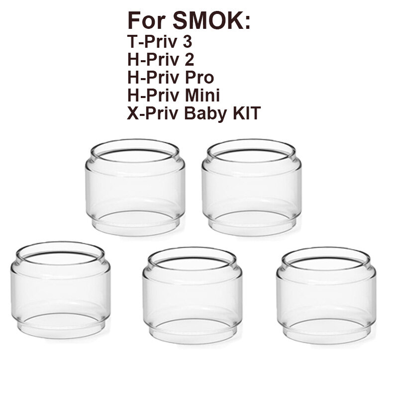 Bańka szklana rurka do SMOK t-priv 3 h-priv 2 6ml h-priv Pro 6ml h-priv Mini 5ml x-priv Baby V8 szklana wymiana zbiornika 5 sztuk