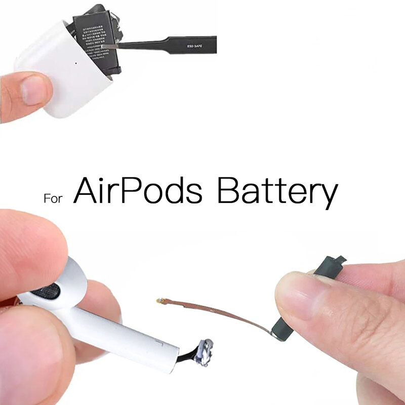 Baterai pengganti asli 100% Battery untuk Apple Airpods 1 2 baterai 1 2 "A1604 A1523 A1722 A2032 A2031