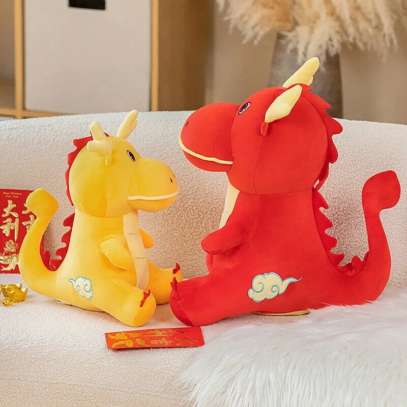 24CM Cartoon Zodiac Dragon peluche morbido farcito mascotte bambole peluche giocattoli per la decorazione del capodanno cinese 2024