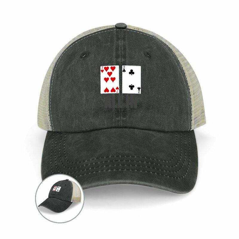 Poker - All in 7 2 Cowboyhut Vintage Bergsteigen Tee Hut Herren hüte Damen